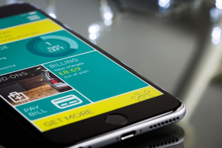 Antara muka aplikasi bajet pada skrin telefon pintar, menunjukkan carta perbelanjaan dan kategori wang.