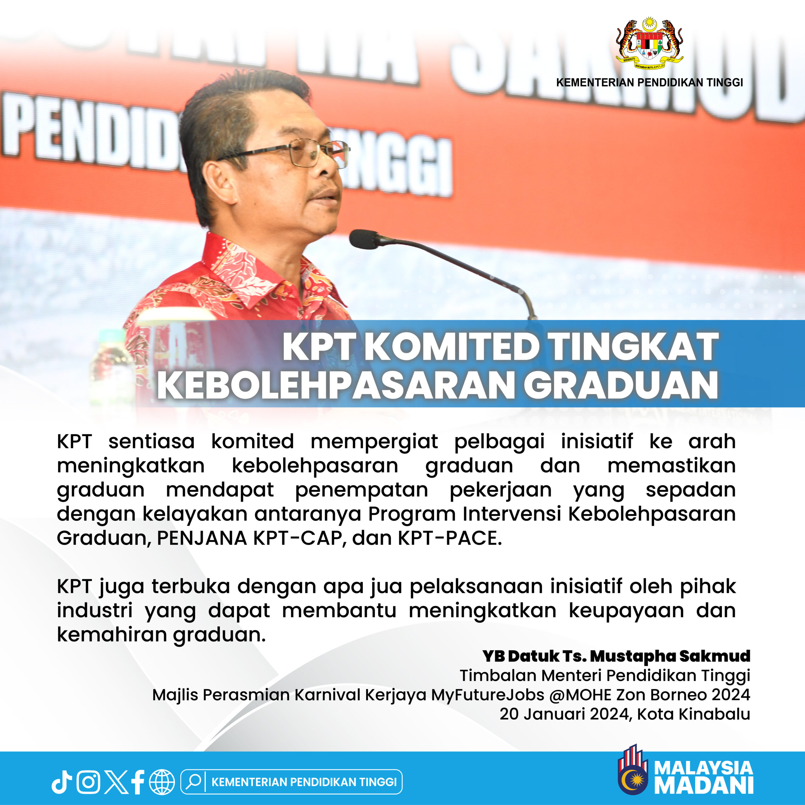 Karnival Kerjaya Myfuturejobs@MOHE Zon Borneo 2024: Peluang Emas Untuk Graduan & Pencari Kerja