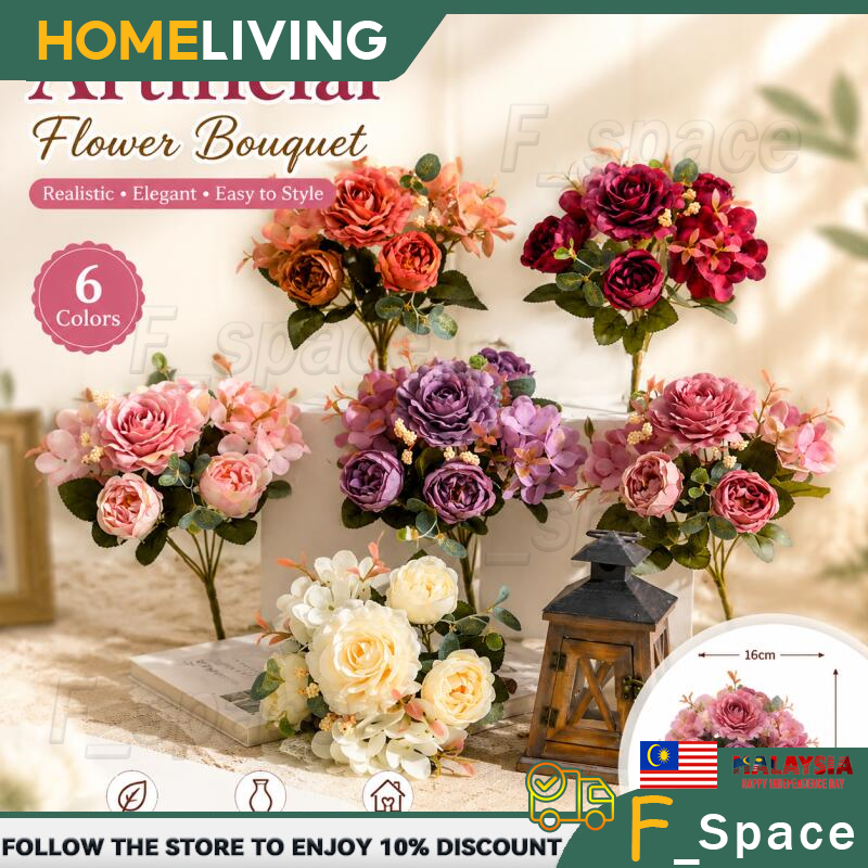 6 Branches Classic Peony Hydrangea Artificial Flower Wedding Doorgift: Pilihan Hiasan Bajet atau Sekadar Simbolik?