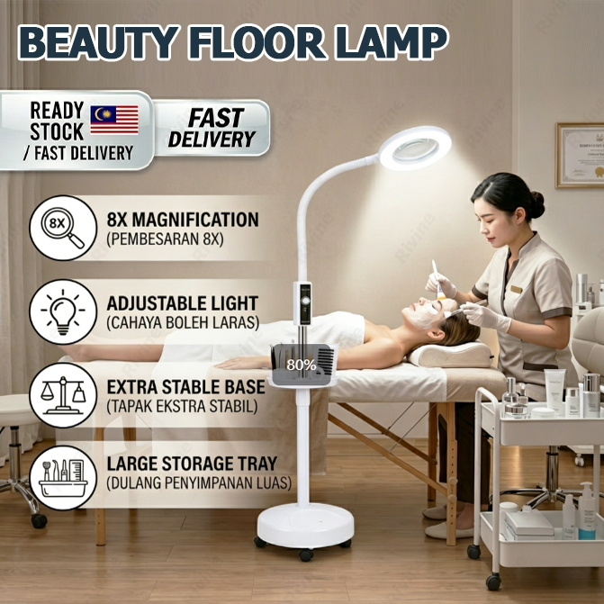 Adakah 8X LED Magnifying Floor Beauty Lamp Ini Cukup Stabil untuk Kerja Rapi?