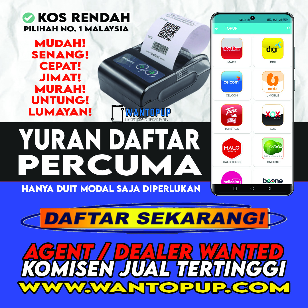 Agent / Dealer / Master Topup & Bil Percuma / Free