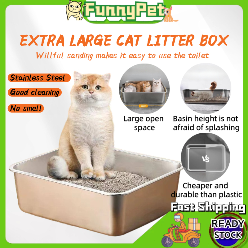 Bekas Pasir Kucing Stainless Steel Splash Proof: Penyelesaian Masalah Bau dan Pasir Berserak?
