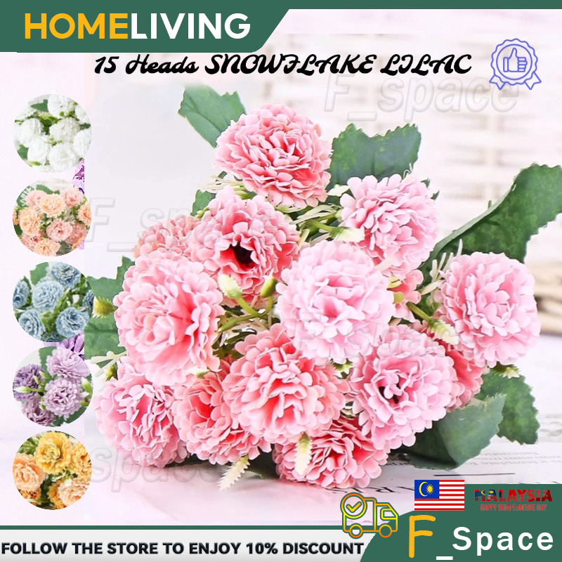 Cara Mudah Hias Ruang Tamu dengan SNOWFLAKE LILAC Artificial Flower Bouquet