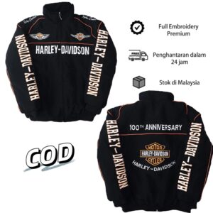 Harley Davidson Racing Embroidery Jacket Lelaki: Jaket Kalis Angin Tanpa Padding Cotton Sesuai Cuaca Malaysia?