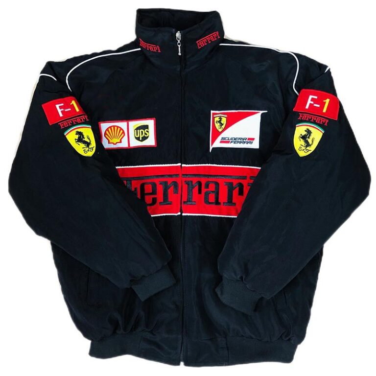 F1 Ferrari Racing Jacket Embroidery Long Sleeve: Jaket Windbreaker Nipis Tanpa Padding Cotton Sesuai untuk Cuaca Malaysi