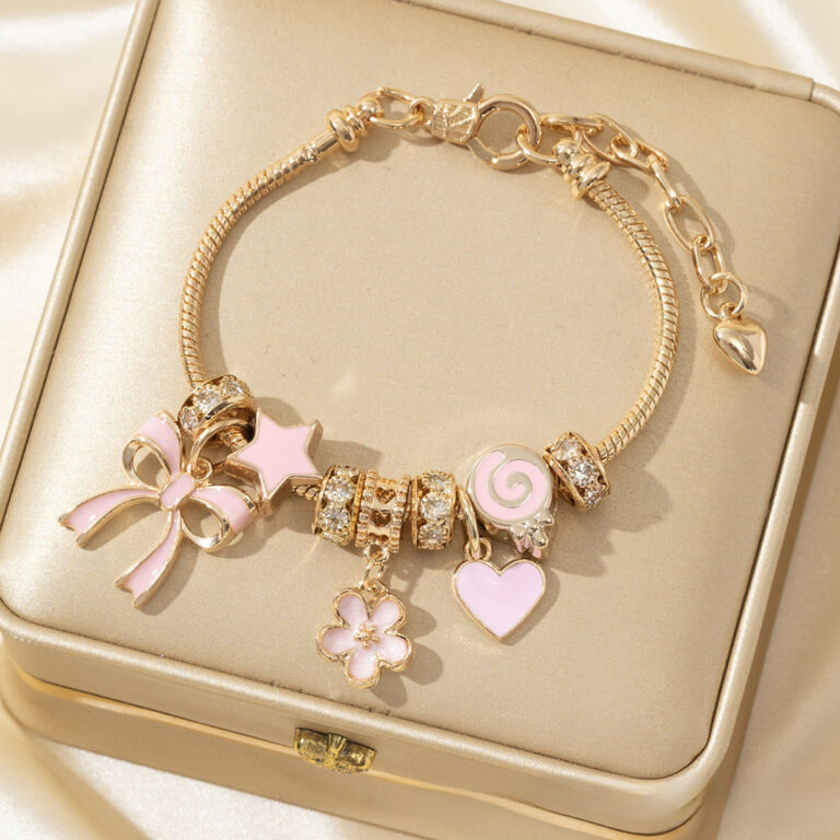Pink Bracelet Heart Bracelet Bow Bracelet Lollipop Flower Pandora Golden Fashion Jewelry: Adakah Sesuai untuk Kegunaan H