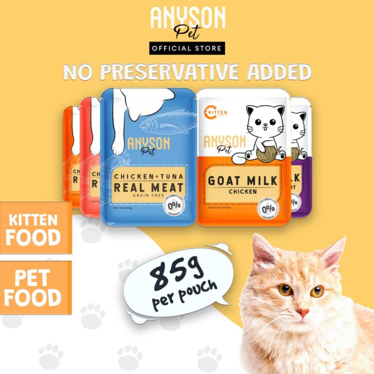 [1 Pouch] Anyson Pet Wet Pouch Cat Food (85g) - Chicken/Tuna/Salmon/Prawn + Cat Grass Makanan Kucing