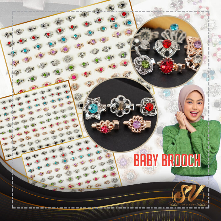 Baby Brooch Borong Korea: Pilihan Kerongsang Tudung Mini Comel