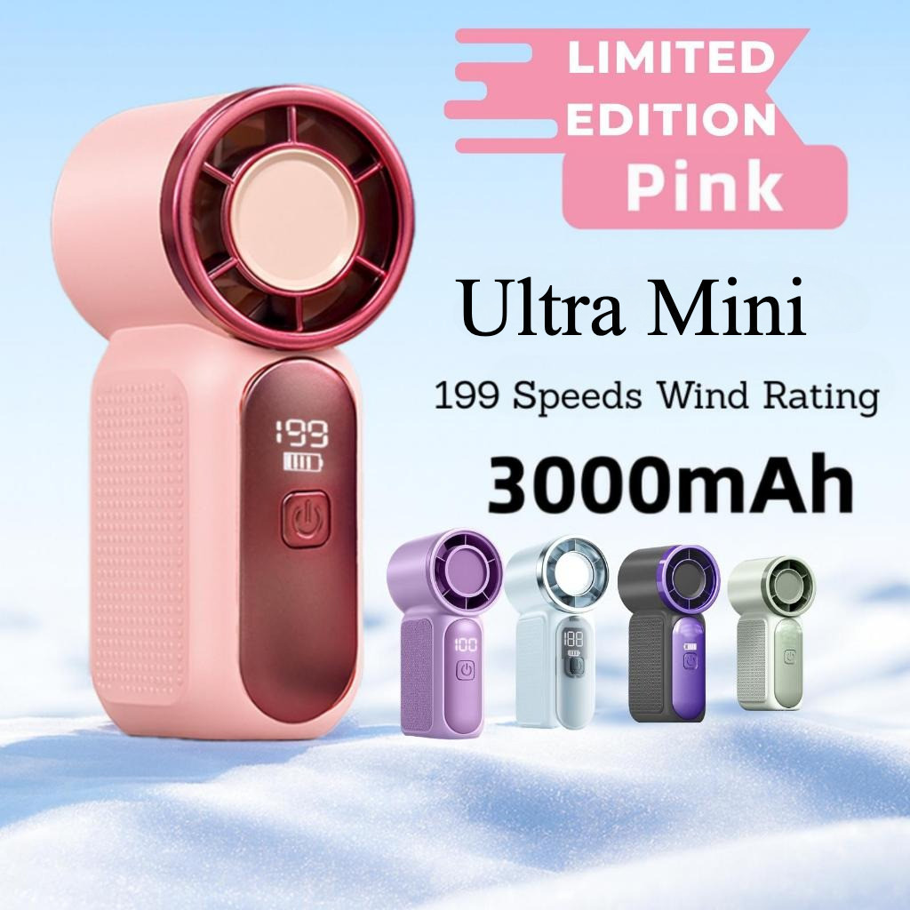Kipas Mini Mudah Alih 199Speed 9cm Bersama Lampu Suluh USB