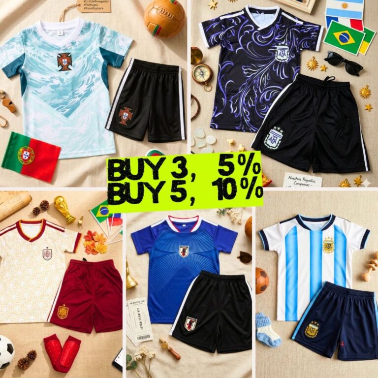 Set Jersi BOLA Sepak LittleCo Kanak-Kanak Sesuai Umur 1 Hingga 15 Tahun