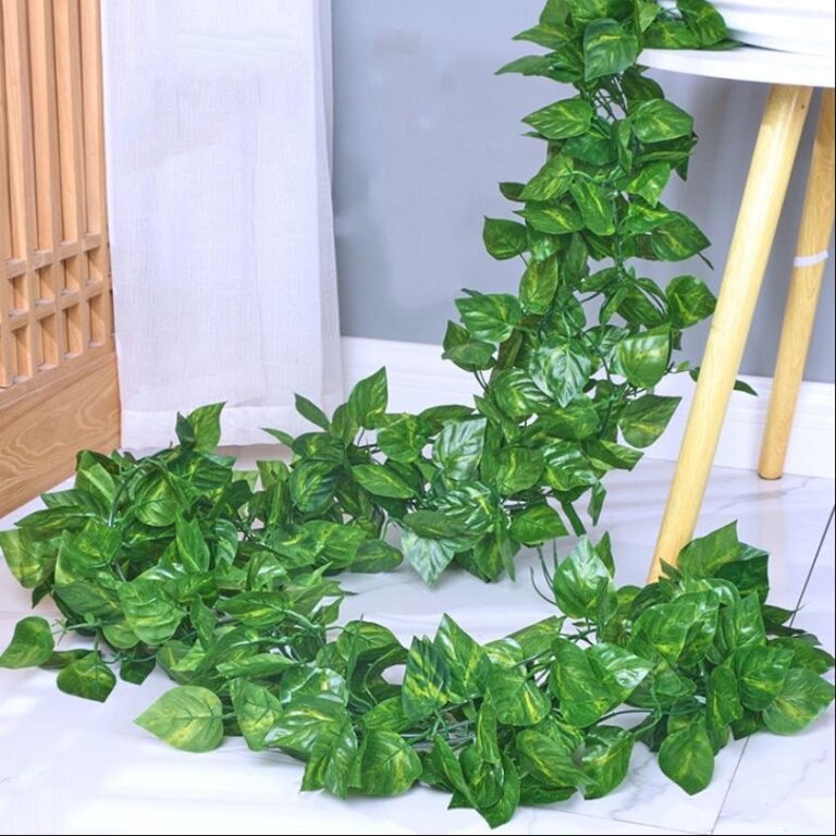 2.4M Artificial Plants Ivy Strip Large Leaf Rattan Green Fake Plants Vine Hanging for Home Living Room Decoration