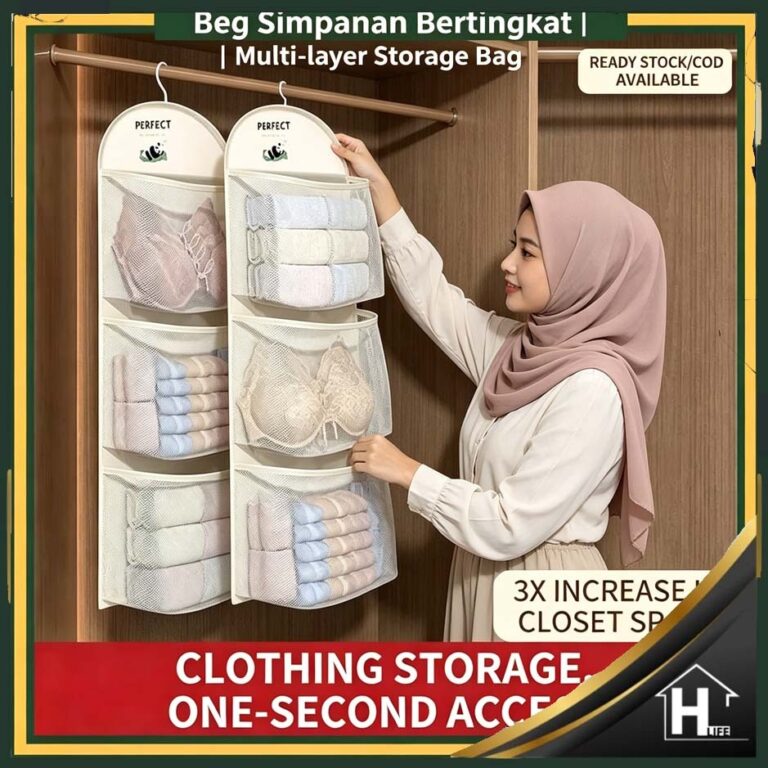 3 Layers New Underwear Storage Hanging Bag Dormitory Wardrobe Socks