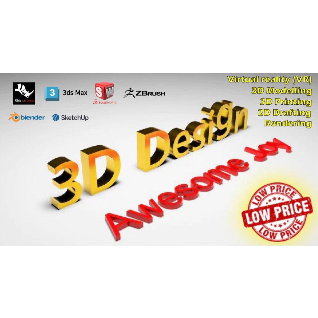 Perkhidmatan Reka Bentuk 3D, Pemodelan, Lukisan 2D, VR, Percetakan dan Rendering