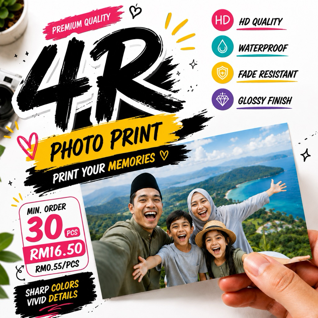 Cetak Gambar 4R HD Glossy untuk Koleksi Abadi