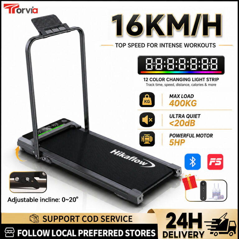 5.0HP Foldable Treadmill: Walking Pad Lipat Berserta Pemegang dan Sambungan APP