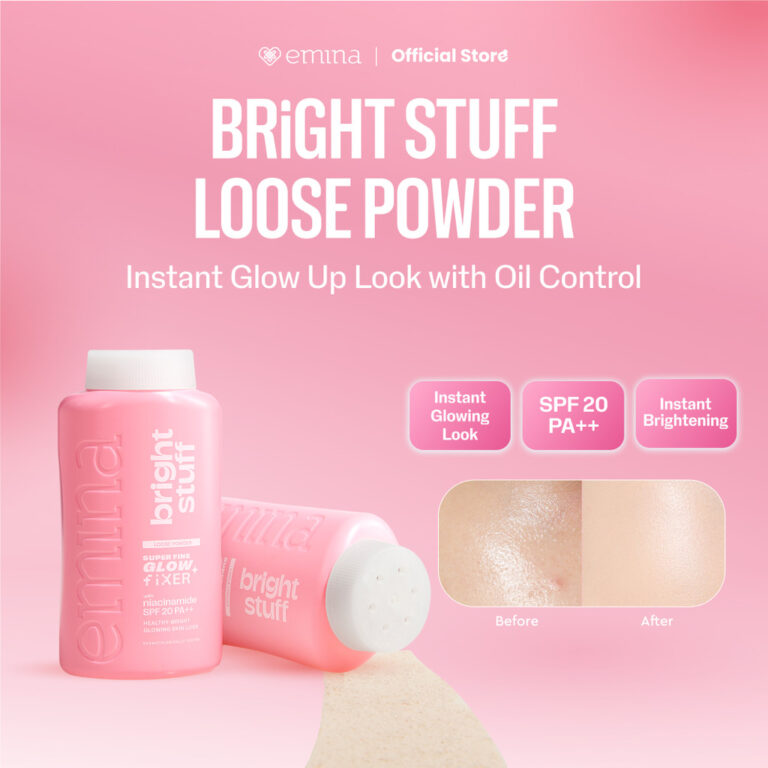 EMINA Bright Stuff Loose Face Powder 55g: Bedak Tabur Ringan untuk Kulit Remaja