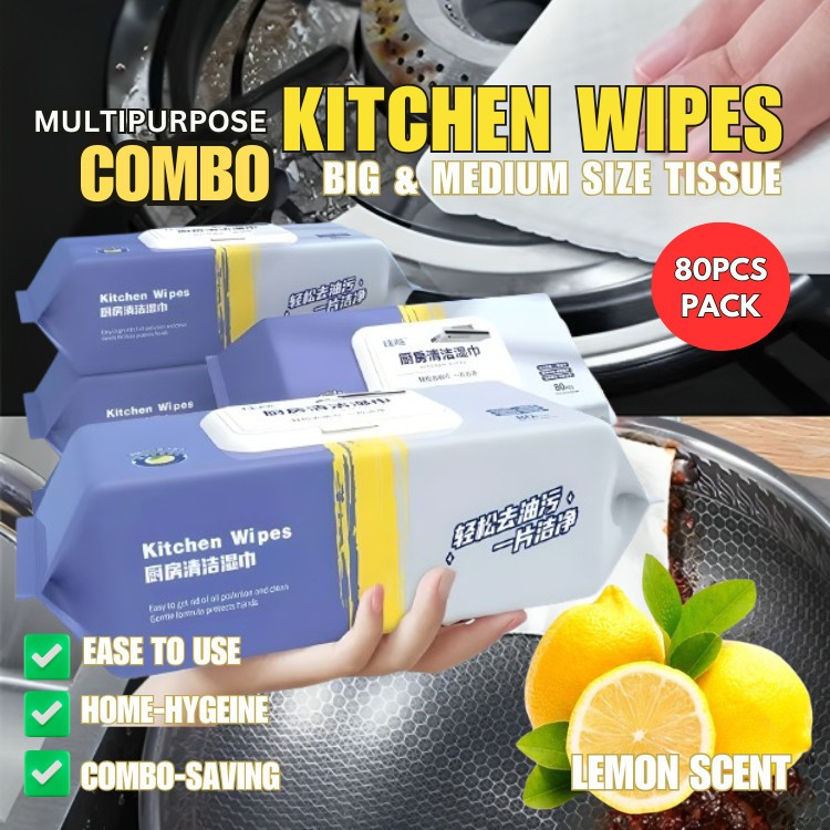 80pcs Kitchen Cleaning Wipes: Kegunaan, Spesifikasi dan Cara Semak