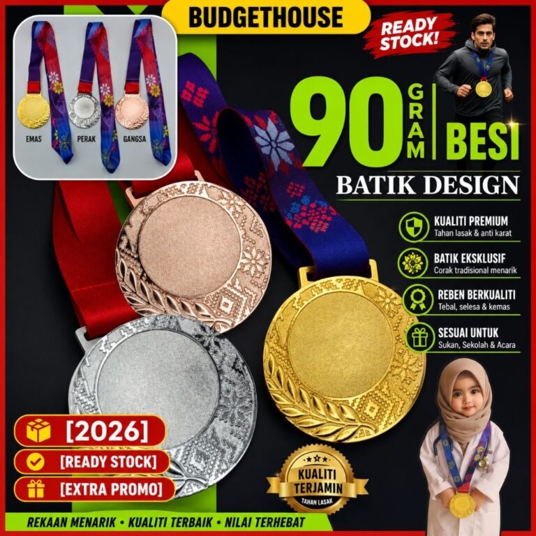 90gram Free Design METAL Medal Both Side Sticker Medal Besi With Ribbon