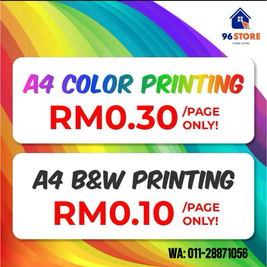 Panduan Perkhidmatan Cetakan A4 Colour dan B dan W