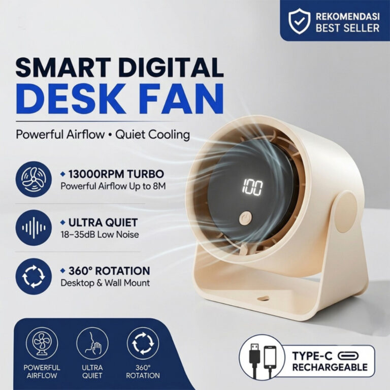 Adakah New Upgrade Rechargeable Table Fan 100-Speed Adjustable Air Pilihan Sesuai untuk Meja Kerja Anda?
