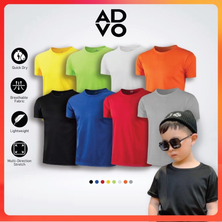 ADVO Kids Microfiber T-shirt Round Neck Pilihan Selesa Harian Anak