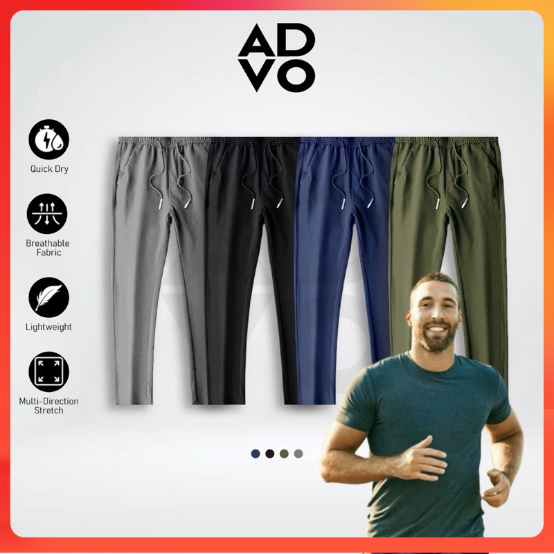ADVO Long Pants Men Polyester Seluar Panjang Lelaki Sukan dan Jogging
