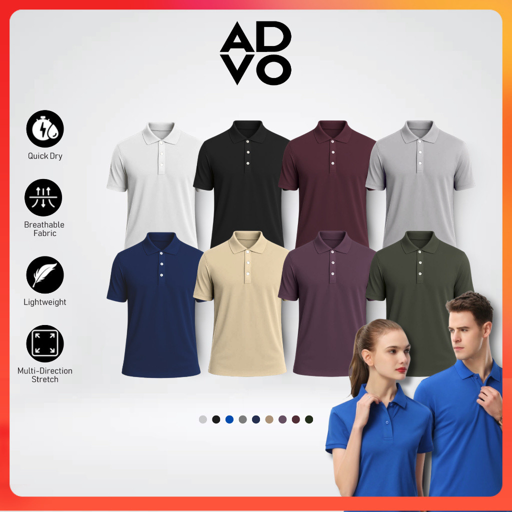 ADVO Polo Tee Unisex Quick Dry Microfiber