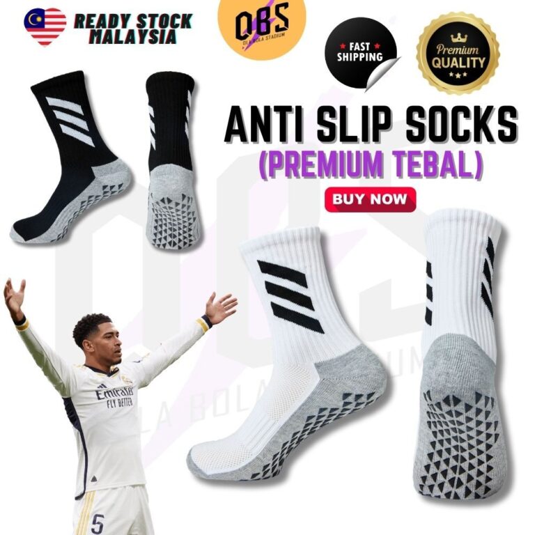 Anti Slip Sock Stokin 3 Line: Pilihan Stokin Sukan untuk Bola, Futsal dan Hiking