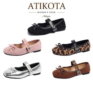 ATIKOTA Women's Flat Shoes Retro Style: Rekaan Kasual Klasik