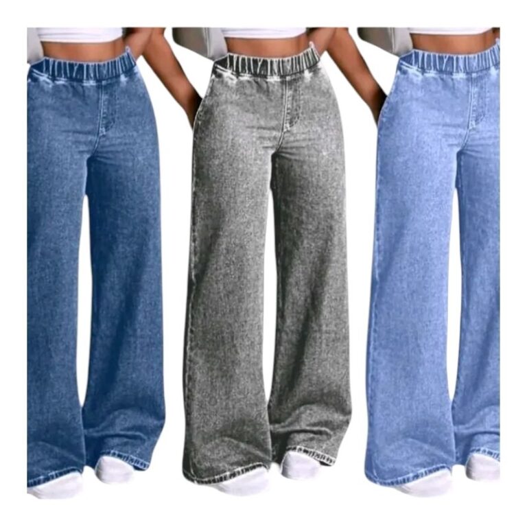 Baggy Elastic atau Pinggang Getah Wide Leg Jeans 26-46 Ready Stock