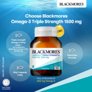 Blackmores Omega-3 Triple Strength Fish Oil 1500mg: Ciri dan Manfaat