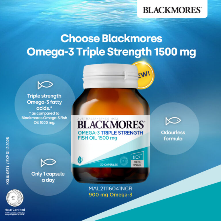Blackmores Omega-3 Triple Strength Fish Oil 1500mg: Ciri dan Manfaat