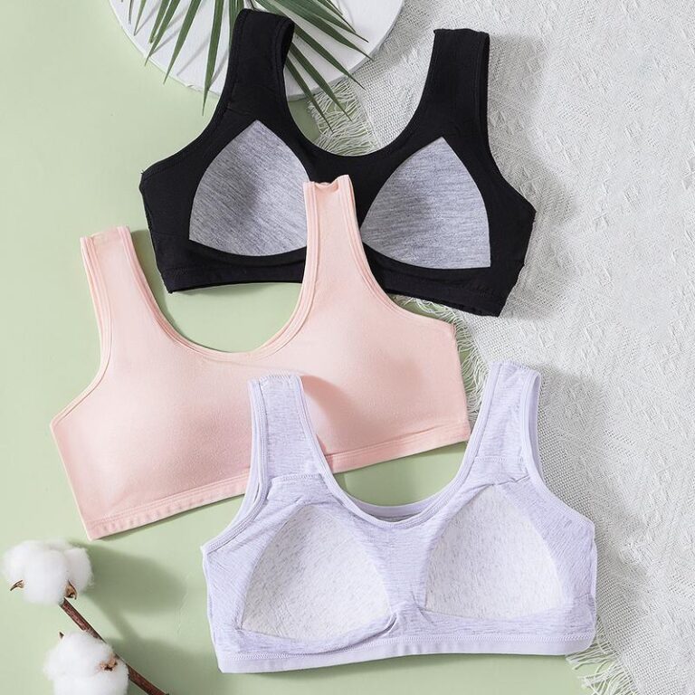 Bra Perkembangan Kapas Tulen untuk Gadis dan Pelajar dengan Pad Tetap