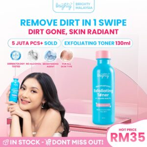Brighty Multipurpose Exfoliating Toner: Fungsi, Ciri dan Perkara Perlu Disemak