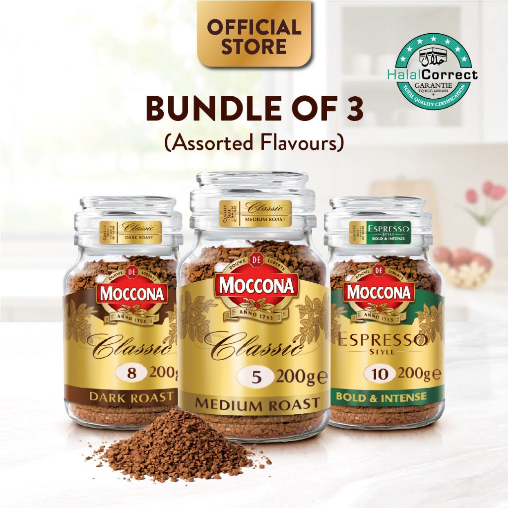 MOCCONA Freeze Dried Instant Coffee Jar 200g Pilihan Bundle 3