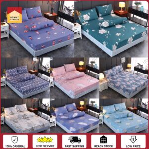 CADAR Murah Premium Cotton 4in1 Queen King 2in1/Single Fitted Getah Keliling CADAR