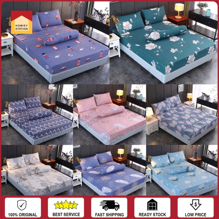 CADAR Murah Premium Cotton 4in1 Queen King 2in1/Single Fitted Getah Keliling CADAR