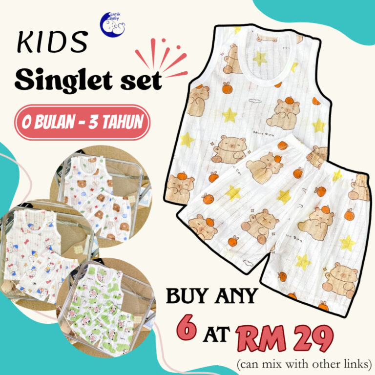 CantikBaby Baju Singlet Bayi Newborn Hingga 2 Tahun untuk Cuaca Panas