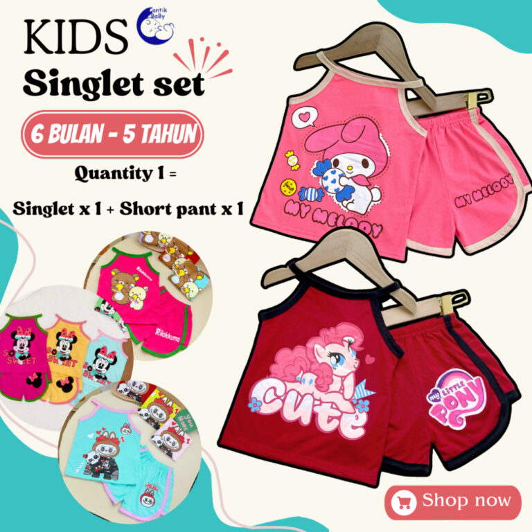 CantikBaby Singlet Set Budak untuk Cuaca Panas