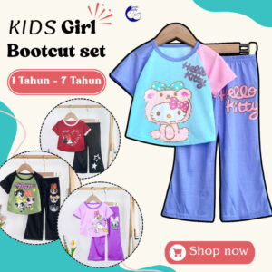 CantikBaby Crop Top dan Bootcut Set untuk Baju Budak Perempuan