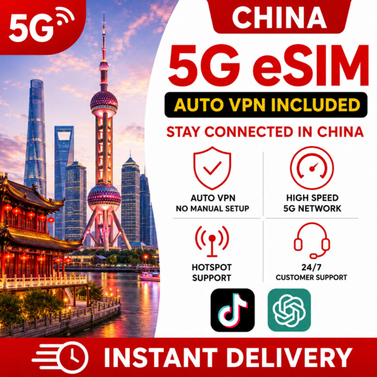 Semakan China 5G eSIM Auto VPN: Had Data, VPN dan Cara Aktif