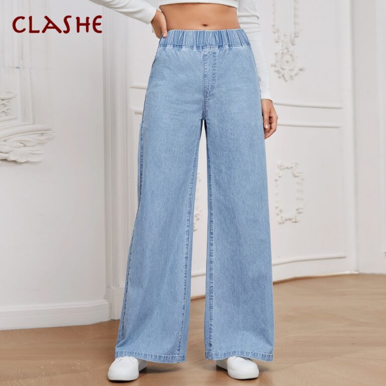 Clashe Palazzo JEANS Wanita Plus Size S-10XL Pinggang Getah