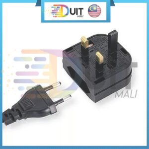 Penyesuai Plug DM 2 PIN ke 3 PIN Standard UK Malaysia
