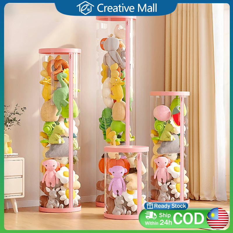Doll Storage Bucket Transparent Tube Cylindrical Storage Box