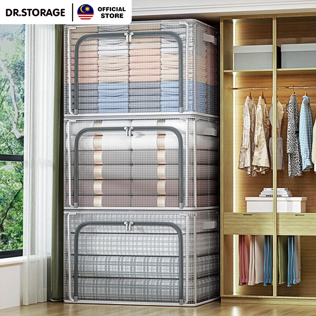 DR.STORAGE Foldable Storage Box Organizer: Pilihan Saiz 24L, 66L dan 100L