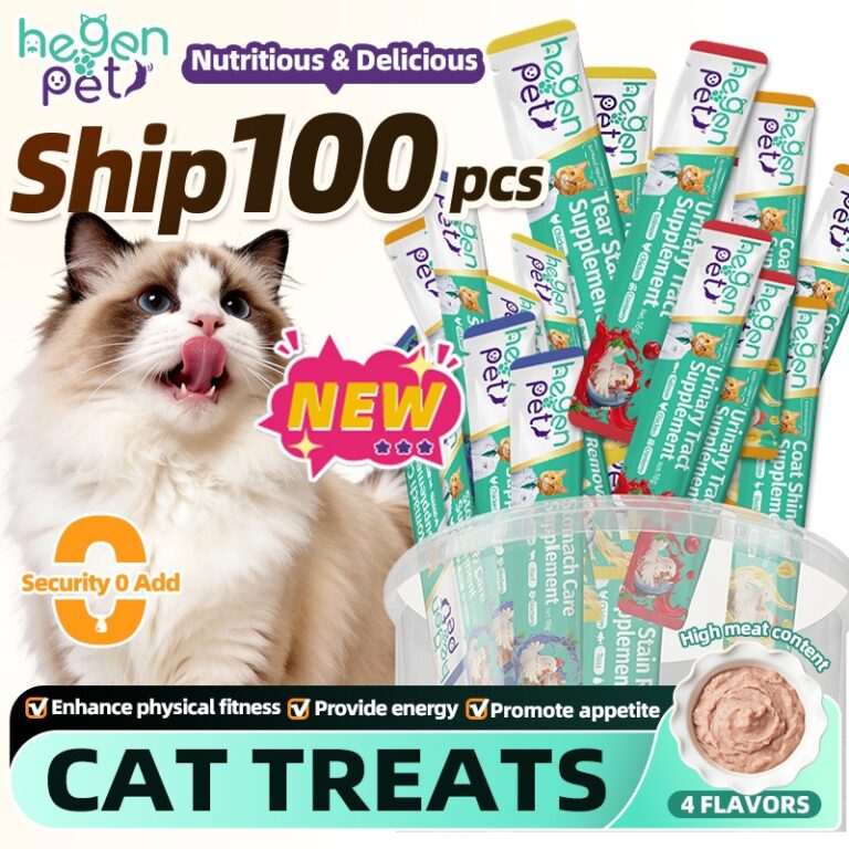 Hegen Kucing Snacks Treats Wet Food 100pcs Pilihan Makanan Basah Kucing