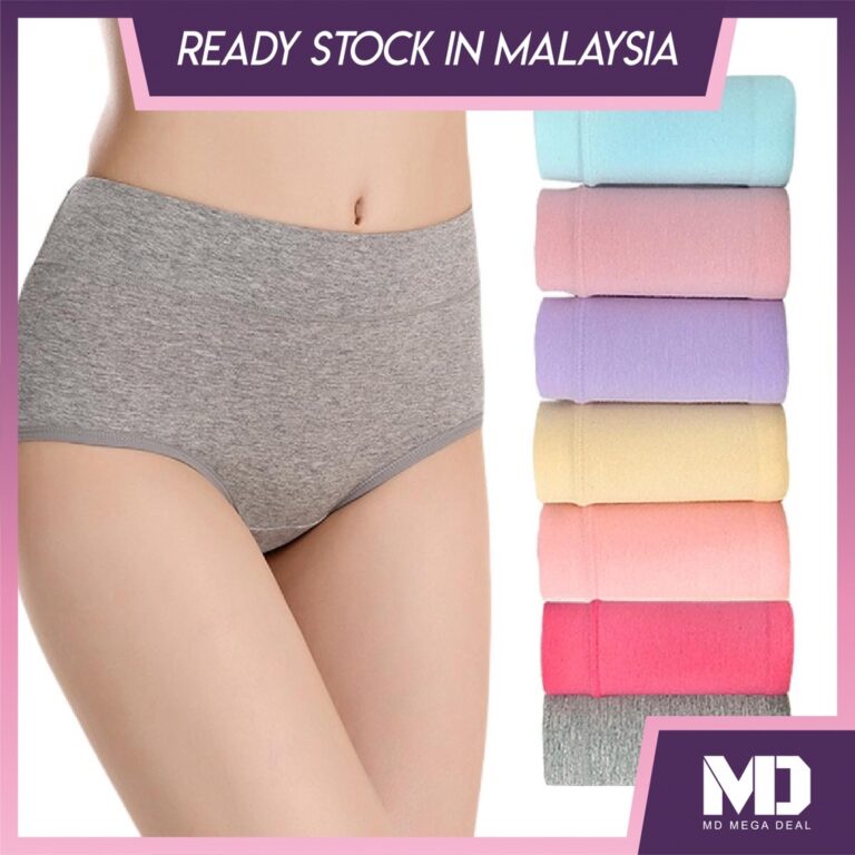 Mega Deal High/Middle Waist Underwear Cotton Underpants Breathable Female Panties Innerwear Seluar Dalam Wanita