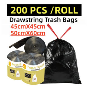 Plastik Sampah HDPE Bertali 200Pcs [10L-18L] 45X45cm / 50X60cm Extra Tebal