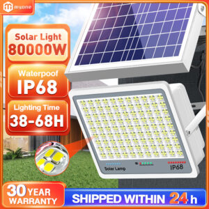 Lampu Solar Light Outdoor Lighting 80000W LED Solar Spotlight IP68 Waterproof dengan Jaminan 30 Tahun