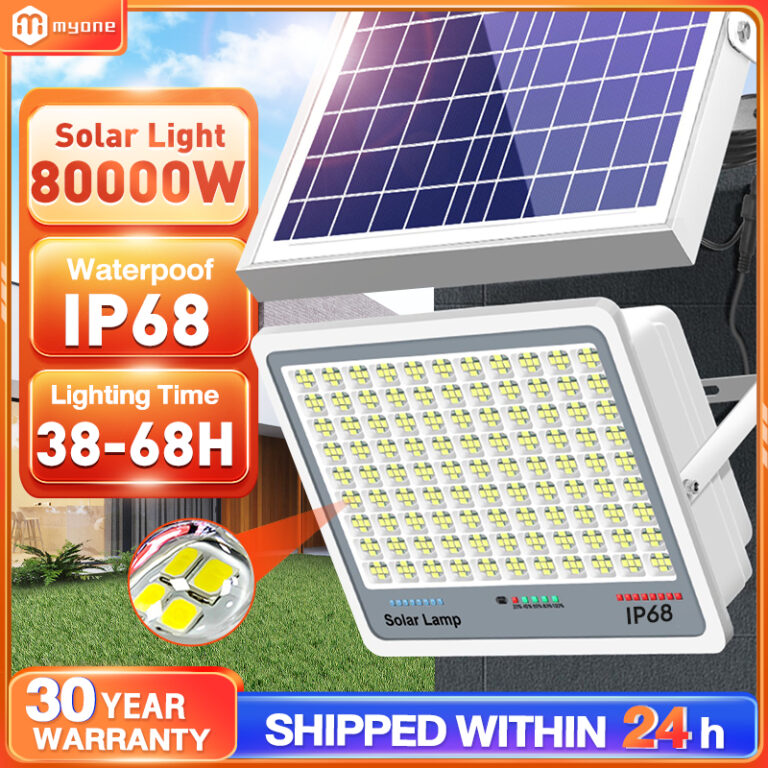 Lampu Solar Light Outdoor Lighting 80000W LED Solar Spotlight IP68 Waterproof dengan Jaminan 30 Tahun